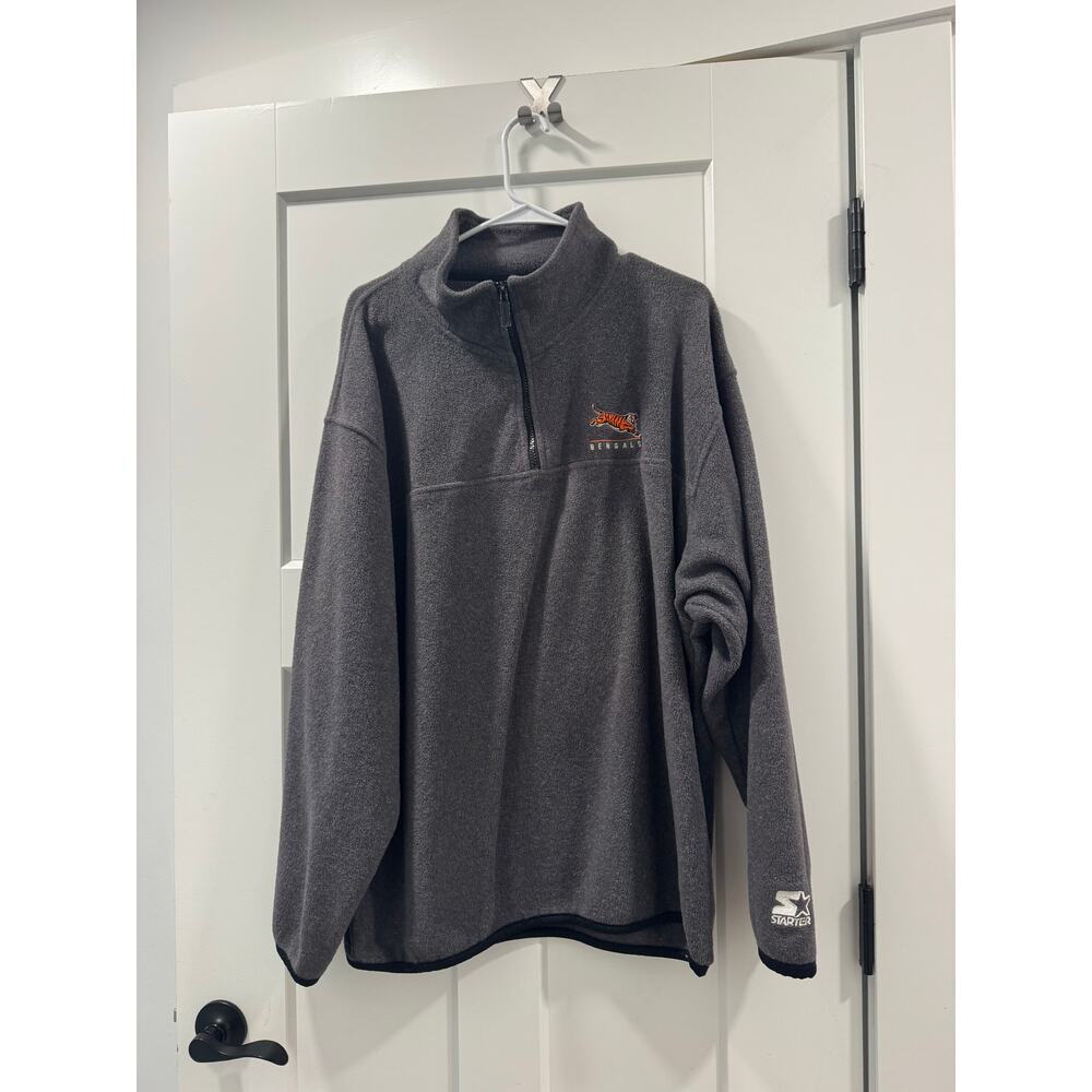 Y2k vintage 90's Cincinnati Benglas Starter 1/4 fleece Zip XL